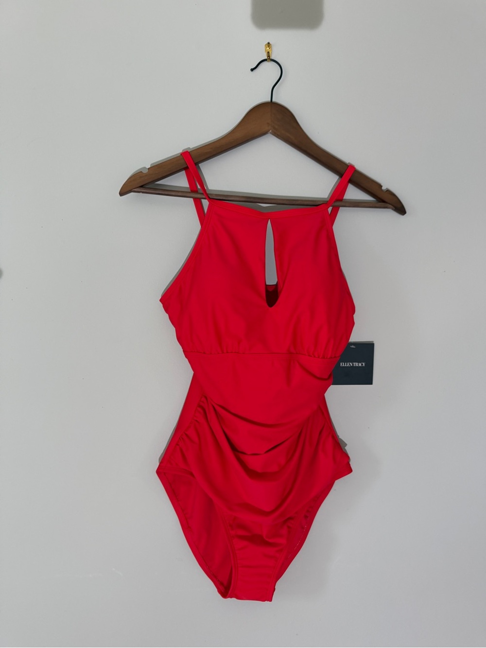Ellen Tracy One-Piece Swimsuit, “5th Ave Red”– NWT, Size 10